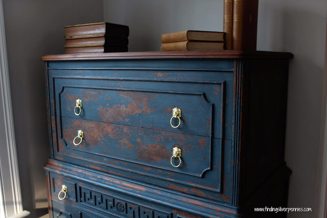 distressed navy blue dresser Manzanillo Slate Blue Dresser  Luna Furniture
