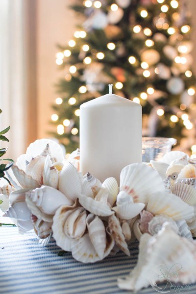 Dining Room Shells and Candles