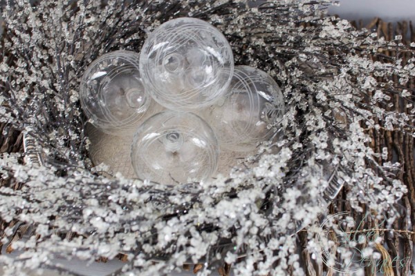 Glass Baubbles in the bedroom