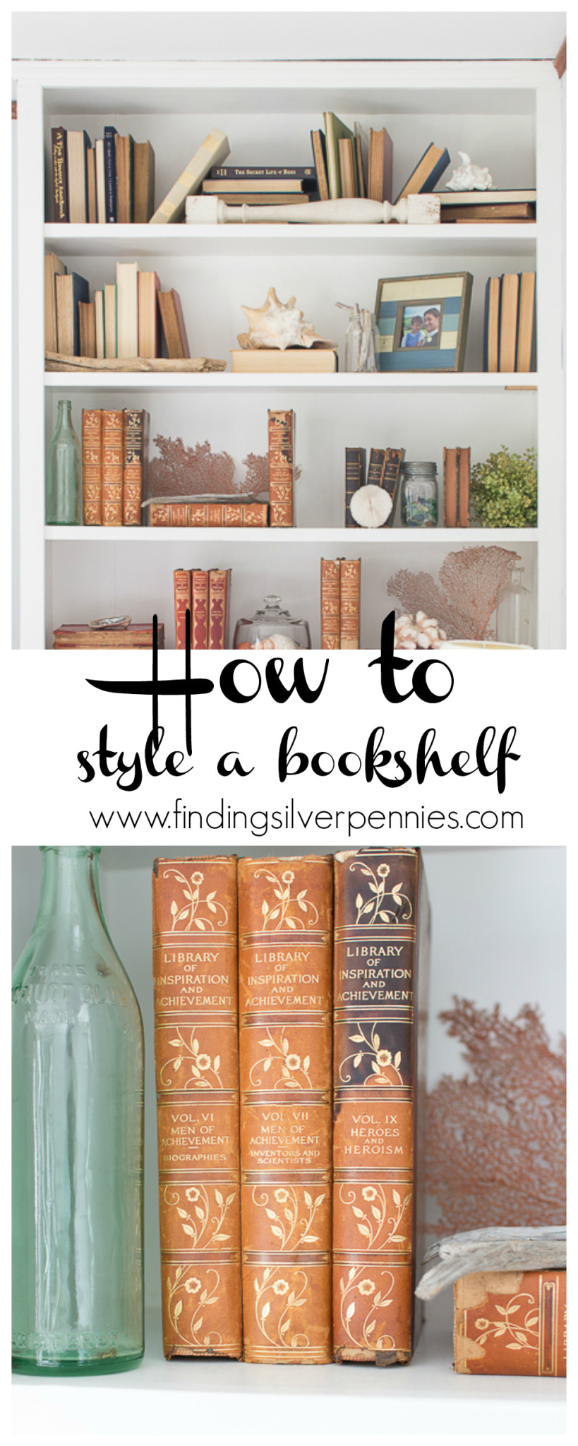 How To Decorate Bookshelves On A Budget Finding Silver Pennies