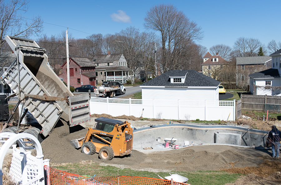 grading yard for pool