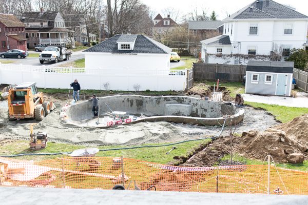 grading yard for pool