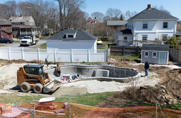grading yard for pool