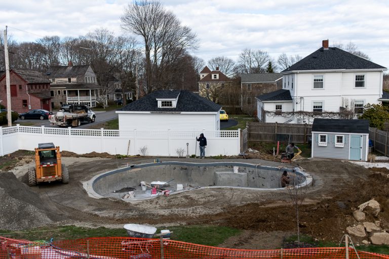 grading yard for pool