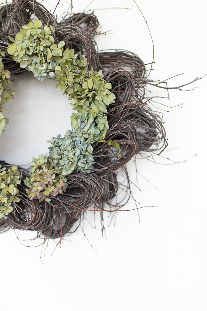 Hydrangeas Wreath , Hello Wreath , Wreath , Grapevine Wreath