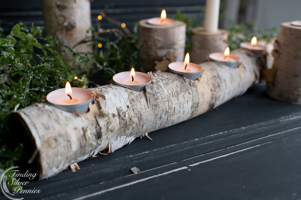 Birch Log Tea Light Holder