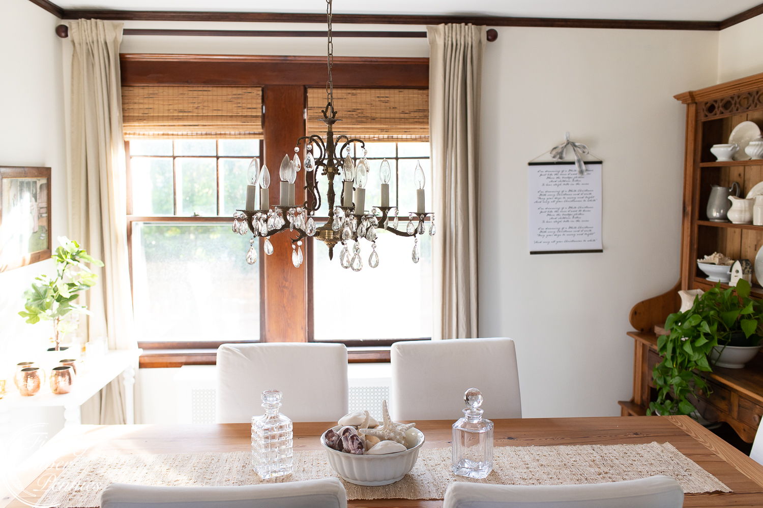 bamboo roman shades dining room