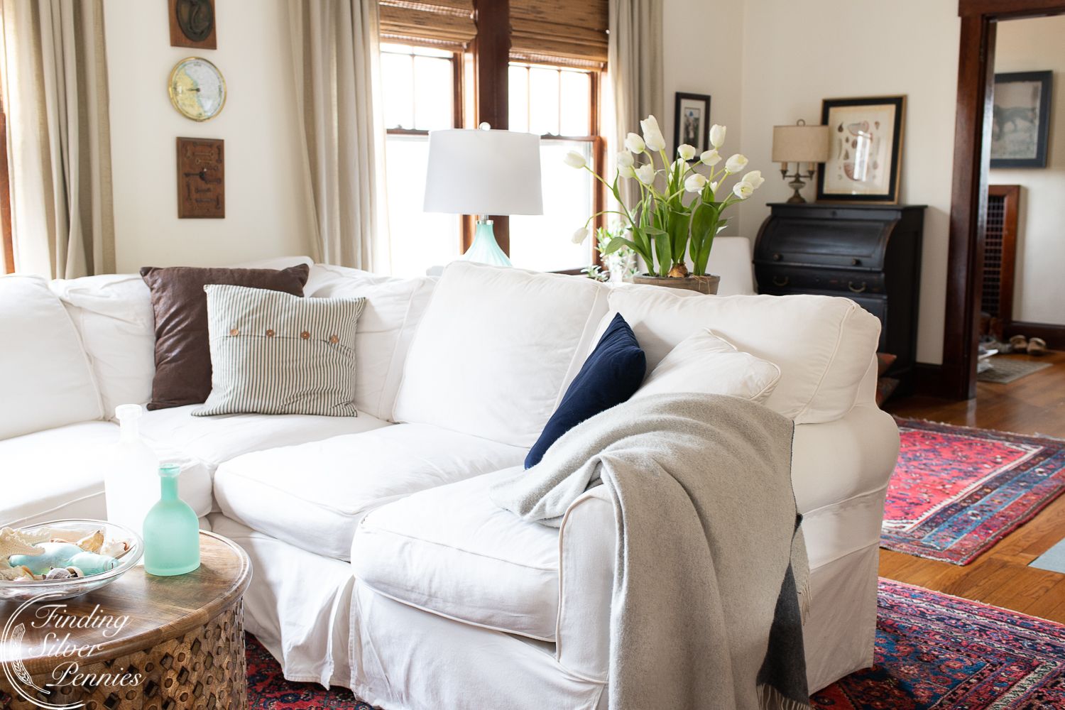 How to Keep White Slipcovers Clean - Finding Silver Pennies