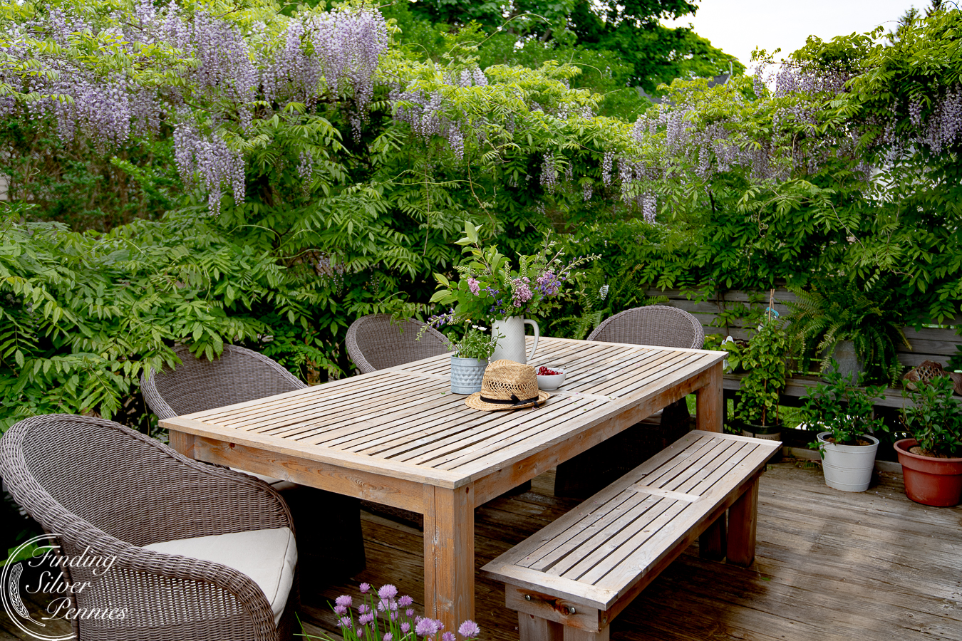 Wisteria and Lilac Tablescape - Finding Silver Pennies