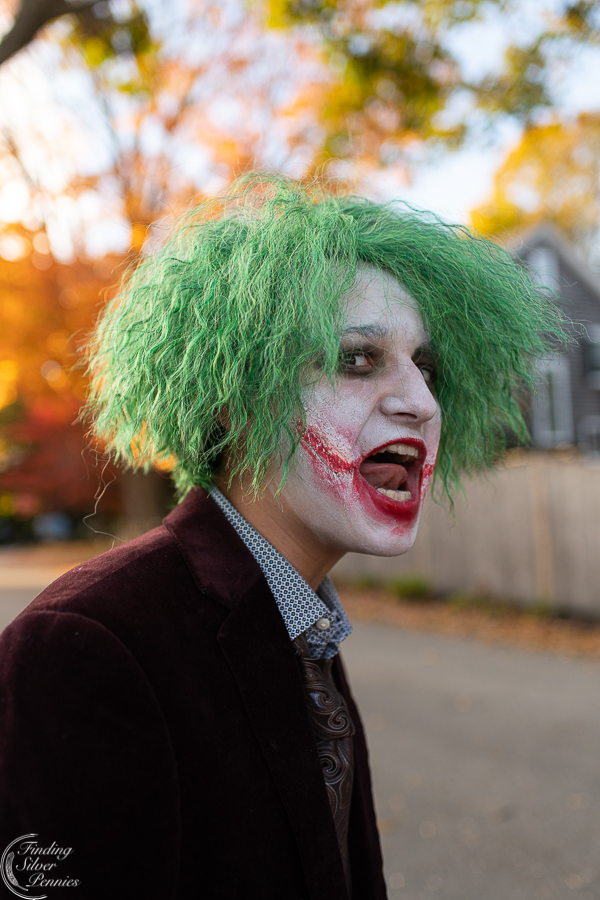 DIY Joker Halloween Costume - Finding Silver Pennies