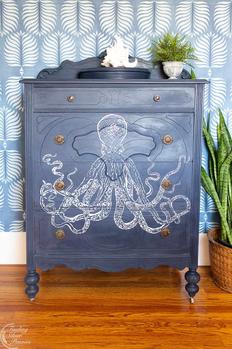 How to Paint an Octopus Dresser - Finding Silver Pennies How to Paint an Octopus Dresser - Finding Silver Pennies