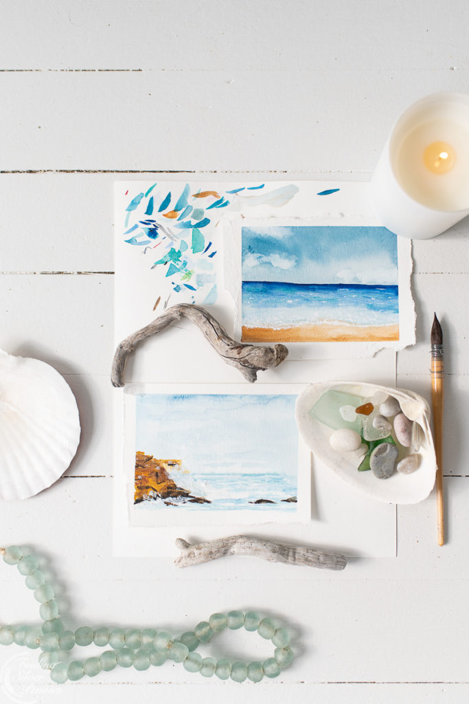 Watercolor Seascapes Free Printables - Finding Silver Pennies