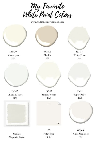 My Favorite White Paint Colors - Finding Silver Pennies